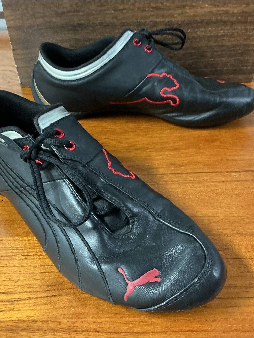 Puma Men Future Cat M1 Scuderia Ferrari Black Leather Motoring Shoe Size 9.5